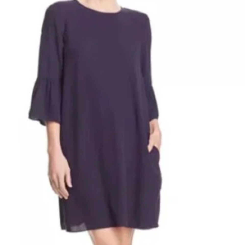 Eileen Fisher Deep Purple Long Sleeve Dress
